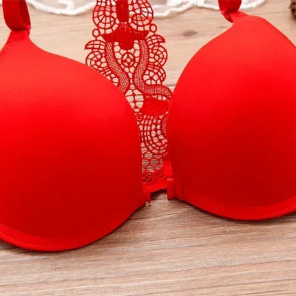 Sexy lace Women's underwear The anterior Y type beauty bra smooth thin girl underwear