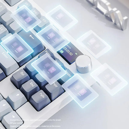 Attack Shark K86 RGB Wireless Mechanical Keyboard,Hot Swap,Metal Knob,TFT Screen,Bluetooth Three-Modes,Macro Gaming Keyboard