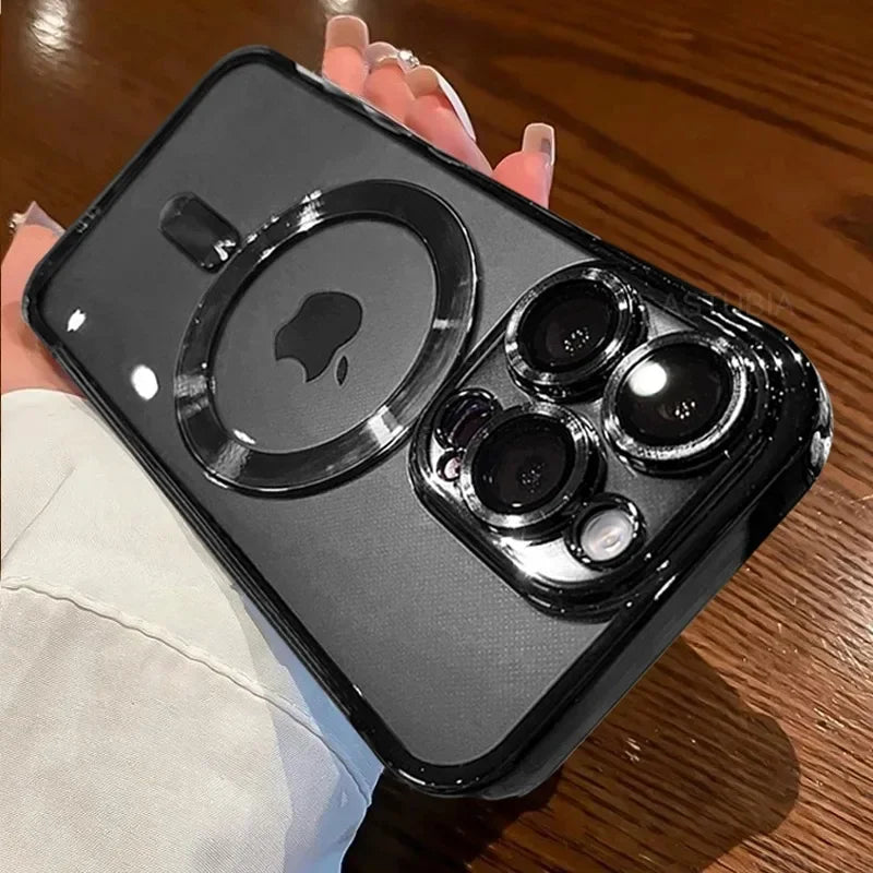 Magnetic Case For iPhone 17 16 15 14 13 12 11 Pro Max Plus Wireless Charge Cover With Lens Protector