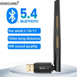 150M Bluetooth 5.4 Adapter USB Bluetooth Dongle Driver Free for Windows 11/10/8.1 Mouse Keyboard Audio Receiver Transmitter
