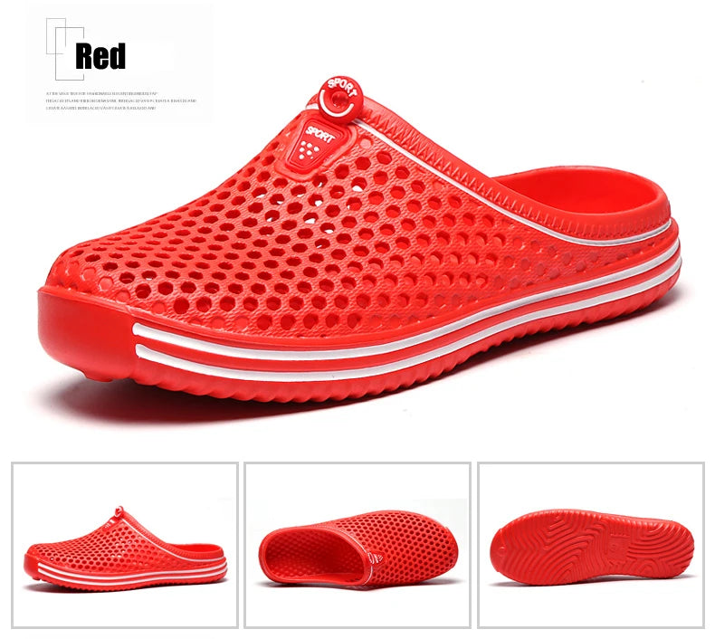 YRZL Men Summer Shoes Sandals Men's Holes Sandals Hollow Breathable Flip Flops Clogs Shoes Fashion Beach Slippers Big Size 45