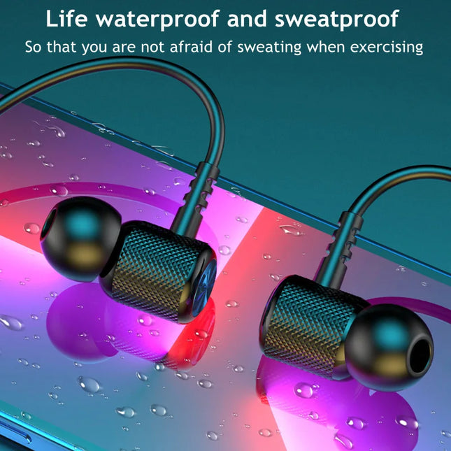 Wireless Fone Bluetooth Headset Hearing Aid Magnetic Extra Long Standby Neck Strap Hanging Waterproof Sports Headset with Mic