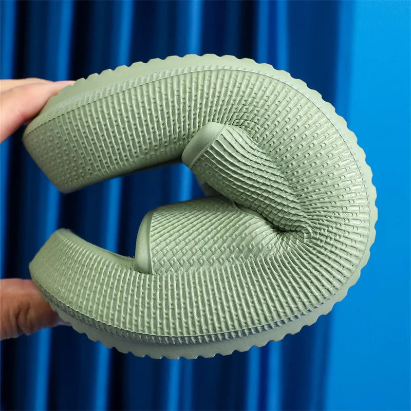 Fashion Buckle Thick Platform Slippers Women Home Soft Sole eva Cloud Slides Sandals Woman 2023 Summer Non Slip Beach Flip Flops