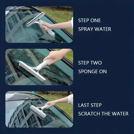 Household multi-function glass cleaning mirror with watering can 3-in-1 glass scraper window scraper