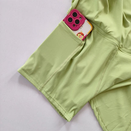 Sports Yoga Skirt Badminton Tennis Skirt Pants Half-Body Quick Drying Pocket Skirt Side Split Strap Skirt Pants for Outwear