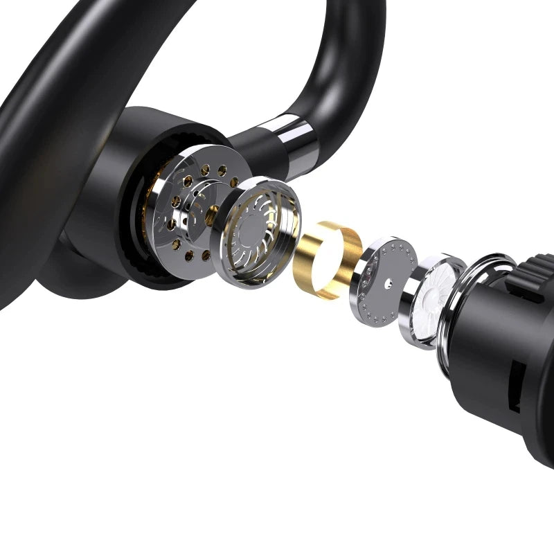 YYK520 Bluetooth Headset Noise Cancelling Sports Earphone Waterproof Digital Display Headphones Single Ear Earbuds Over-Ear