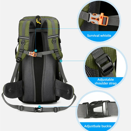 50L Travel Backpack Camping Men Large Hiking Bag Tourist Rucksack Waterproof Outdoor Sports Climbing Mountaineering Bag Luggage