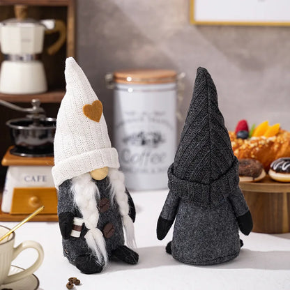4 Styles Coffee Gnome Dolls Coffee Gnomes Plush Nordic Doll Bar Home Decoration Knitted Faceless Doll Elf Dwarf Plush Figurine