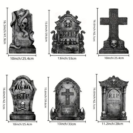 Halloween Decorations Outdoor Graveyard Tombstones Tombstones Halloween Decor Yard Signs with Stakes Realistic Scary Skeleton