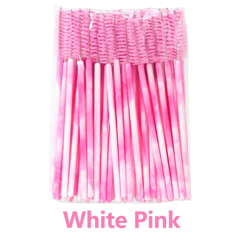ANNAFRIS 50Pcs  Disposable Eyelash  Brush Soft Head Crystal Eyebrow Brush Lash Extension Brush  Mascara Wand Makeup Tool
