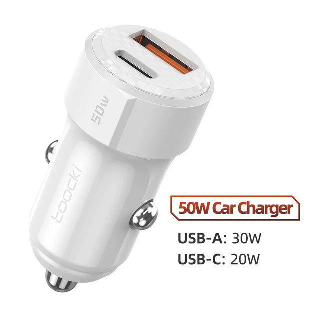 Toocki 50W Car Charger USB C Quick Charge QC PD 3.0 Type C Fast Charging for iPhone 14 Pro Max Xiaomi POCO Samsung Car Charger