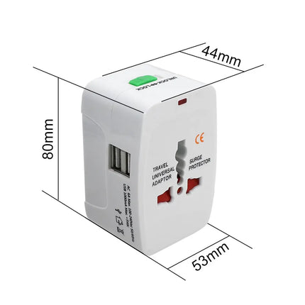 Protable AU US UK EU Converter All in One International Plug Adapter 2 USB Type C Ports World Travel AC Power Charger Adapter
