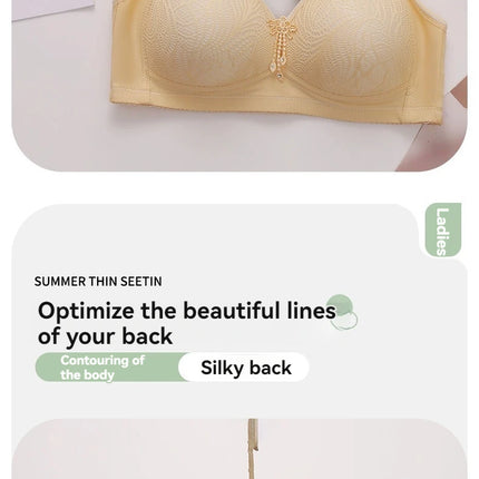 Sexy Lace Flower Surface Women Bra Four Rows Of Three Buttons No Steel Ring Large Size Underwear Skin-Friendly And Soft Lingerie