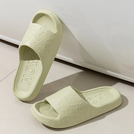 Women's Slippers Summer Cartoon Bear Printting Indoor Comfortable Soft Sole Slides Slip-on Bathroom EVA Flat Heel Fashion Shoes