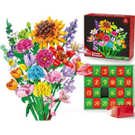 24 Days Flower Bouquet Building Blocks Christmas Advent Calendar Sunflower Countdown Advent Calendars Christmas Decoration 2025