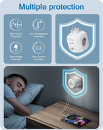 LENCENT EU Plug Wall Socket Extender with 4 AC +QC3.0USBX2 +1 Type C PD20W Fast Charger Adapter 7-in-1 Socket On/Off Switch