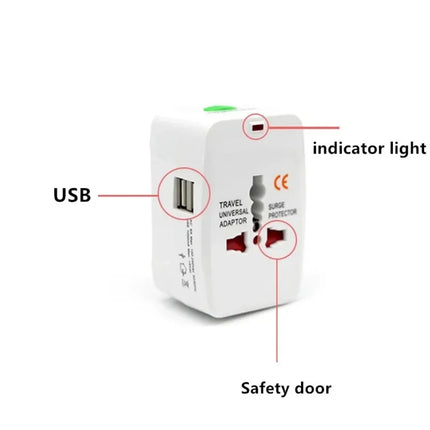 Protable AU US UK EU Converter All in One International Plug Adapter 2 USB Type C Ports World Travel AC Power Charger Adapter