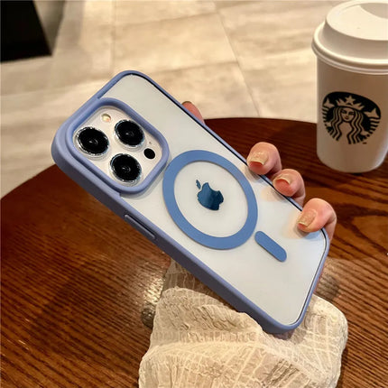 Luxury Magnetic Wireless Charge For Magsafe Case for iPhone 16 15 14 Plus 13 12 11 Pro Max Shockproof Transparent Bumper Cover