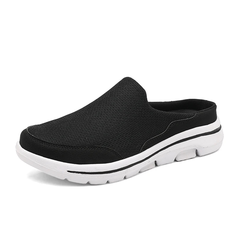 2024 Summer new breathable mesh shoes outdoor non-slip walking shoes comfortable sandals men half slippers casual loafers 35-48