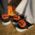 Halloween Ghost Pumpkin Bat Design Women Winter Slippers Casual Soft Heel Platform Fur Warm Indoor Comfortable Man Home Slippers