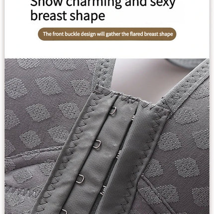 The New Front Button Type Sexy Brassiere Anti-sagging Gathered No Steel Ring Ladies Mother Large Size Thin Section Underwear Bra