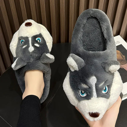Winter Men Warm Slippers Lightness Leisure Couples Non-slip Indoor Home Shoes Flats Indoor Plush Casual Shoes Halloween Light