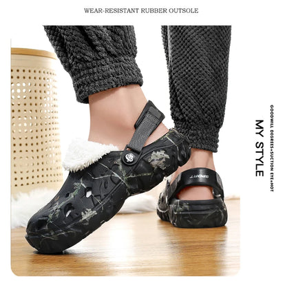 YRZL Mens Slippers Sandals for Men Clogs Autumn Winter Bedroom Plush Home Cotton Slipper Cute Warm Non-slip Indoor Women Slipper