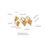 Yhpup Stainless Steel Chic Heart Huggie Hoop Earrings Charm Gold Color Tarnish Free Trendy Fashion Jewelry for Women Bijoux