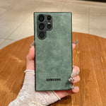 Full Lens Protector Case Samsung Galaxy S25 S24 S23 FE S22 S21 Ultra Plus Sheepskin Leather Back Cover Soft Lambskin Shockproof