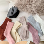 2024 New Winter  Cashmere Wool Women Socks  Casual japanese fashion Solid Color Thicker Long Sock Girls Thermal Warm Crew Sock