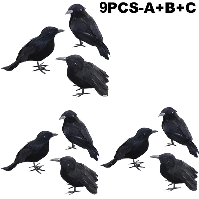 Simulation Black Crow Halloween Black Crow Props Simulation Fake Bird Ghost Festival Halloween Decoration Scary Toys