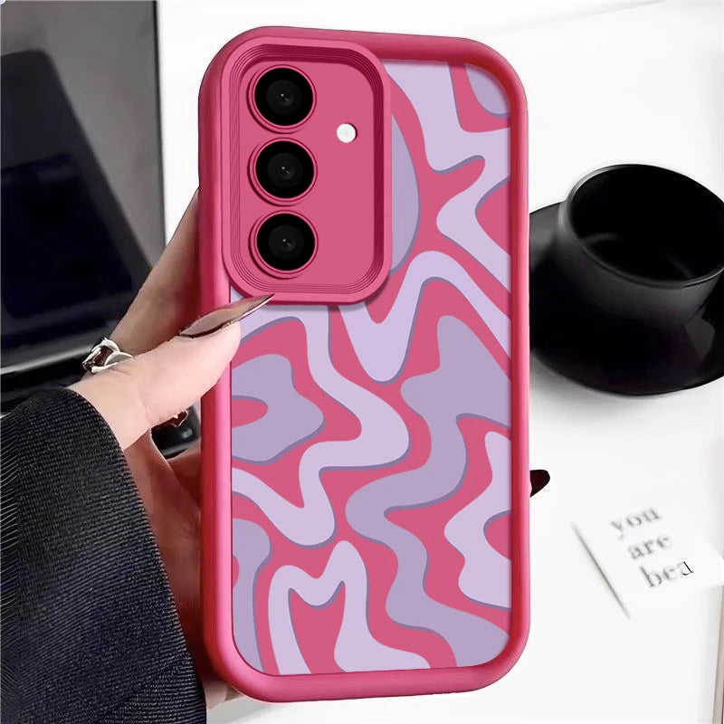 Striped Pattern Phone Case For Samsung Galaxy A17 A56 A16 A36 A55 A54 A15 A25 A35 5G S25 Edge S24 S23 S22 Ultra S24 FE TPU Cover
