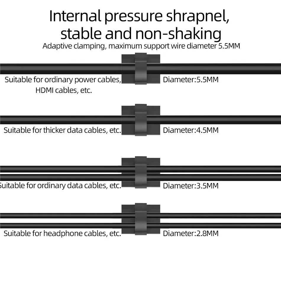 30pcs Cable Organizer Clips Cord Holder Desktop Workstation Wire Manager USB Charging Data Line Bobbin Winder Cable Management