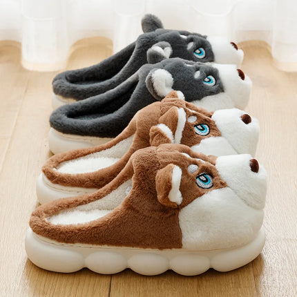 Winter Men Warm Slippers Lightness Leisure Couples Non-slip Indoor Home Shoes Flats Indoor Plush Casual Shoes Halloween Light