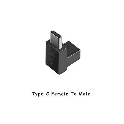 NNBILI Right Angle 90 Degree USB 3.1 Type C Adapter Female To Male Converter 10 Gbps USB C Charge Data Sync Extension Connector