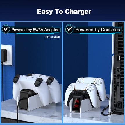 Dual Fast Charger for PS5 Wireless Controller Stand for Sony PlayStation 5 Gamepad DualSense controller Charging Base