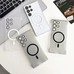 Ultra Slim For Magsafe Clear Frameless Phone Case For Samsung S24 Plus S22 S23 Ultra Magnetic Wireless Charging Borderless Cover