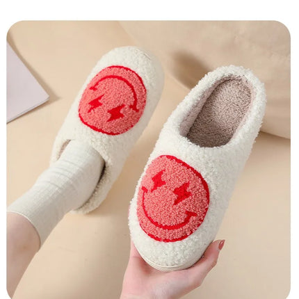 House Slippers for Women, Cute Big Small Heart, Fluffy Cozy Home Comfy Shoes for Ladies, Indoor Slippers for Winter, Mushroom