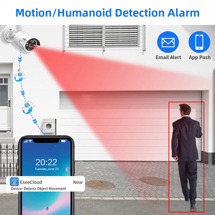 Hiseeu 3/5MP WiFi CCTV Camera Security System IR Night Vision Bullet Camera Set 10CH NVR Wireless CCTV Surveillance System