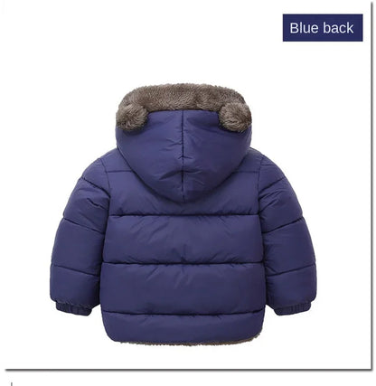 Baby Boys Girls Jacket Hooded Cotton Outerwear Children's Thick Fleece Coat Cashmere Padded Jackets Winter Boys Girls Warm Coats