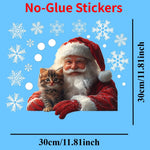 1PC Santa Claus and Snowflake Window Glass Stickers Decoration Static Cling No Residue for Bedroom Living Room Christmas Decor
