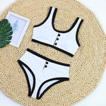 Woman Swimwear 2024 High Waist Bikinis Shorts Women's Swimsuit Luxury Ribbed Two-piece Bathing Suits Summer Bikini Set Swim Suit