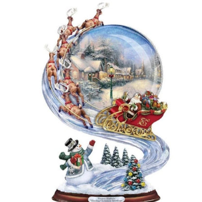Christmas Tree Rotating Sculpture Train Decorations Paste Window  Stickers