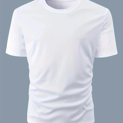 Men's Summer Casual Loose Size 100% Cotton Letter Print Round Neck Short Sleeve T-shirt Top