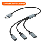USB to 3 Type C