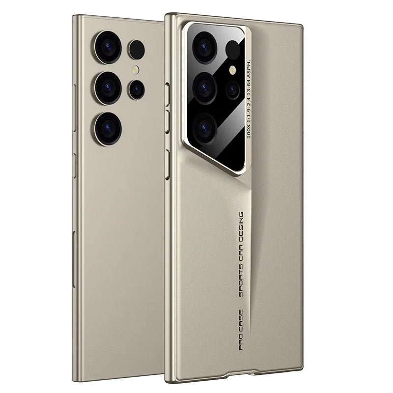 Ultrathin Blade Mecha Hard PC Matte Phone Case For Samsung Galaxy S24 S23 S22 Ultra Lens Protection Frosted Shockproof Cover