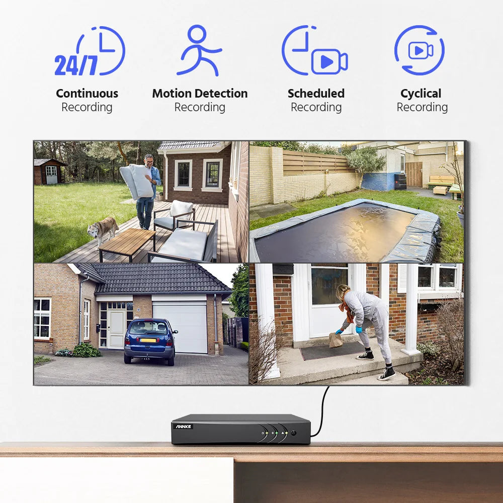 ANNK H.265+ 5MP Lite Ultra HD 8CH DVR CCTV Security System 4/8PCS Outdoor 5MP EXIR Night Vision Camera  Video Surveillance Kit