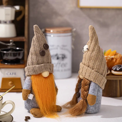 4 Styles Coffee Gnome Dolls Coffee Gnomes Plush Nordic Doll Bar Home Decoration Knitted Faceless Doll Elf Dwarf Plush Figurine