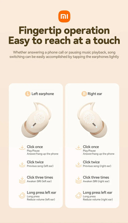 XIAOMI MIJIA M73 TWS Sleep Wireless Earbuds Bluetooth5.4 In Ear Stereo Hidden Earphones Noise Cancelling Headphones With Mic