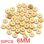 50pcs Stainless Steel Daisy Snowflake Flower Spacer Beads Gold Plated Loose Bead Cap for DIY Needlework Jewelry Making Bracelet